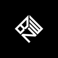 design de logotipo de letra bnw em fundo preto. conceito de logotipo de letra de iniciais criativas bnw. design de letra bnw. vetor