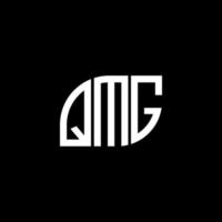 design de logotipo de letra qmg em fundo preto. vetor