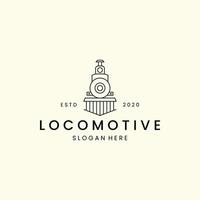 locomotiva com design de modelo de ícone de logotipo estilo linear. trem, transporte, ferrovia, ilustração vetorial vetor