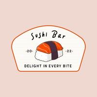 conceito de distintivo de logotipo de sushi bar vetor