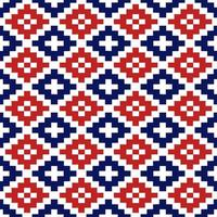 design de padrão geométrico sem costura simples para tecido com cor vermelha, azul e branca. vetor