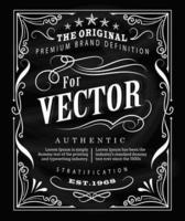 cartaz de tipografia de rótulo antigo vetor de design de quadro-negro de moldura vintage
