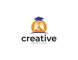 estudo criativo e design de logotipo de educação escolar vetor
