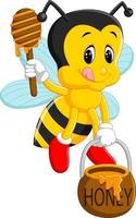 abelha segurando mel vetor