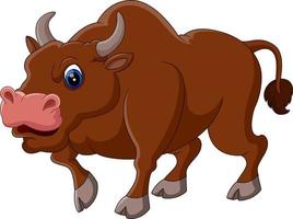 ilustração de desenho animado de touro forte vetor