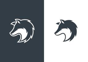 design de logotipo de cabeça de lobo vetor