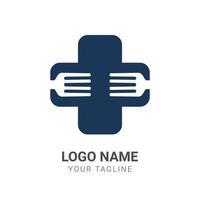 modelo de design de logotipo criativo de farmácia vetorial - símbolo de saúde de inspiração de ideia de comida vetor