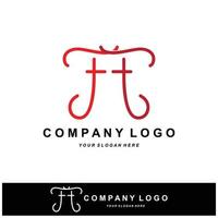 logotipo da letra f, design das iniciais da marca da empresa, ilustração em vetor de impressão de tela de adesivo