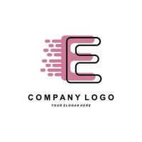letra e logotipo, design de iniciais da marca da empresa, ilustração em vetor de impressão de tela de adesivo