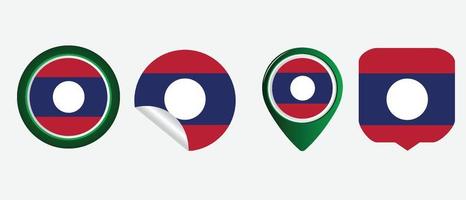 ícone de bandeira do laos. conjunto de ícones da web. coleção de ícones plana. ilustração vetorial simples. vetor