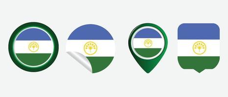 bandeira do Bascortostão. ilustração em vetor símbolo ícone plano