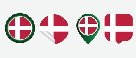 bandeira da Dinamarca. ilustração em vetor símbolo ícone plano