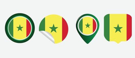 bandeira do senegal. ilustração em vetor símbolo ícone plano