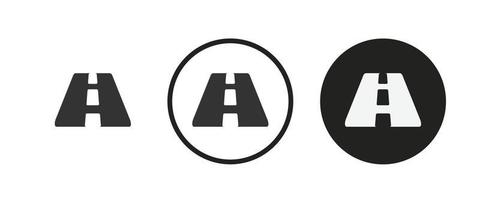 conjunto de ícones de estrada. coleção de logotipo de contorno preto de alta qualidade para design de site e aplicativos móveis de modo escuro. ilustração vetorial em um fundo branco vetor