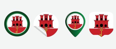 bandeira de gibraltar. ilustração em vetor símbolo ícone plano