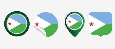 bandeira do djibuti. ilustração em vetor símbolo ícone plano