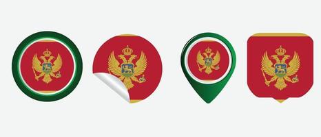 ícone de bandeira de montenegro. conjunto de ícones da web. coleção de ícones plana. ilustração vetorial simples. vetor
