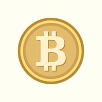 ouro bitcoin emblema ícone sinal pagamento símbolo criptomoeda vetor plano