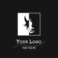modelo de logotipo de ícone de formas abstratas em preto e branco moderno minimalista e simples adequado para o logotipo da sua empresa vetor
