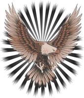 águia americana voadora criativa ilustração de arte vetorial design gráfico vetor