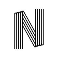 linear letra n ícone moderno. linha do alfabeto e design de entrelaçamento de ervas n. logotipo, identidade corporativa, app, banner criativo e muito mais. linha geométrica criativa. vetor