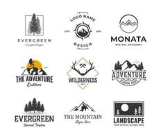 conjunto de coleção de logotipo de aventura, modelo perfeito para empresa de categoria ao ar livre vetor