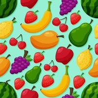 fundo sem costura de frutas tropicais vetor