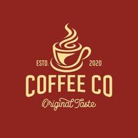 modelo de design de logotipo de cafeteria. emblema de café retrô. arte vetorial. vetor