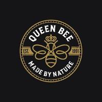 logotipo de luxo da abelha rainha. ilustração em vetor modelo de design gráfico de mel de abelha