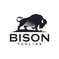 inspiração de design de logotipo de vetor de mascote de bisão