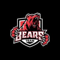 logotipo de urso pardo profissional moderno para uma equipe esportiva vetor