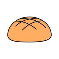 ícone de cor de pão de centeio redondo. ilustração vetorial isolada vetor