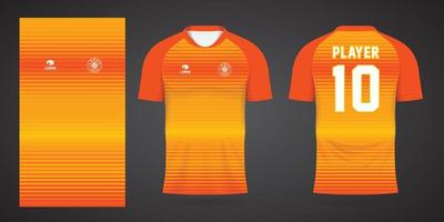 modelo de design de esporte de camisa de futebol laranja vetor