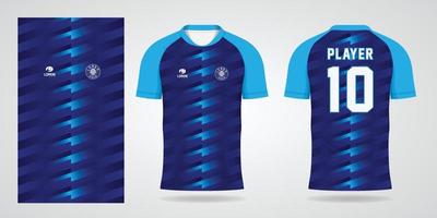 modelo de design de esporte de camisa de futebol azul vetor