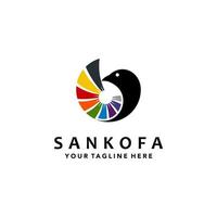 design de logotipo sankofa com cores. adequado para sua necessidade de design, logotipo, ilustração, animação, etc. vetor