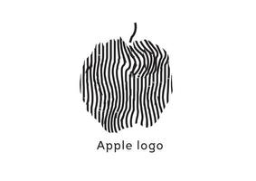 design de vetor de modelo de logotipo de linha preta de maçã