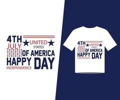 vetor de modelo de design de camiseta de 4 de julho para feliz dia da independência