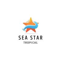 vetor de modelo de design de ícone de logotipo de estrela do mar gradiente colorido