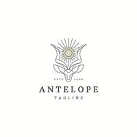 modelo de design de ícone de logotipo animal antílope ilustração vetorial plana vetor