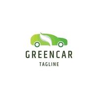 carro verde eco natureza logotipo modelo de design de ícone vetor plano