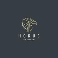 modelo de design de ícone de logotipo de linha mono de horus egípcio antigo horus. águia, olho, linha, ilustração vetorial plana. vetor