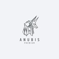 ilustração em vetor modelo de design de ícone de logotipo poligonal de linha mono de anubis elegante