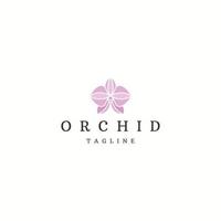 vetor plano de modelo de design de ícone de logotipo de flor de orquídea