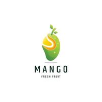 ilustração em vetor modelo de design de ícone de logotipo gradiente colorido de fruta manga