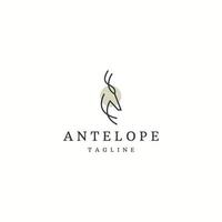 modelo de design de ícone de logotipo animal antílope ilustração vetorial plana vetor