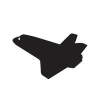 design de vetor de ícone de silhueta de aeronave espacial