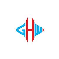 design criativo do logotipo da carta ghw com gráfico vetorial vetor