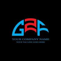 design criativo do logotipo da carta gzf com gráfico vetorial vetor