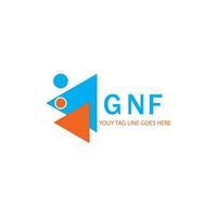 design criativo do logotipo da carta gnf com gráfico vetorial vetor
