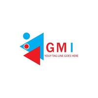 design criativo do logotipo da carta gmi com gráfico vetorial vetor